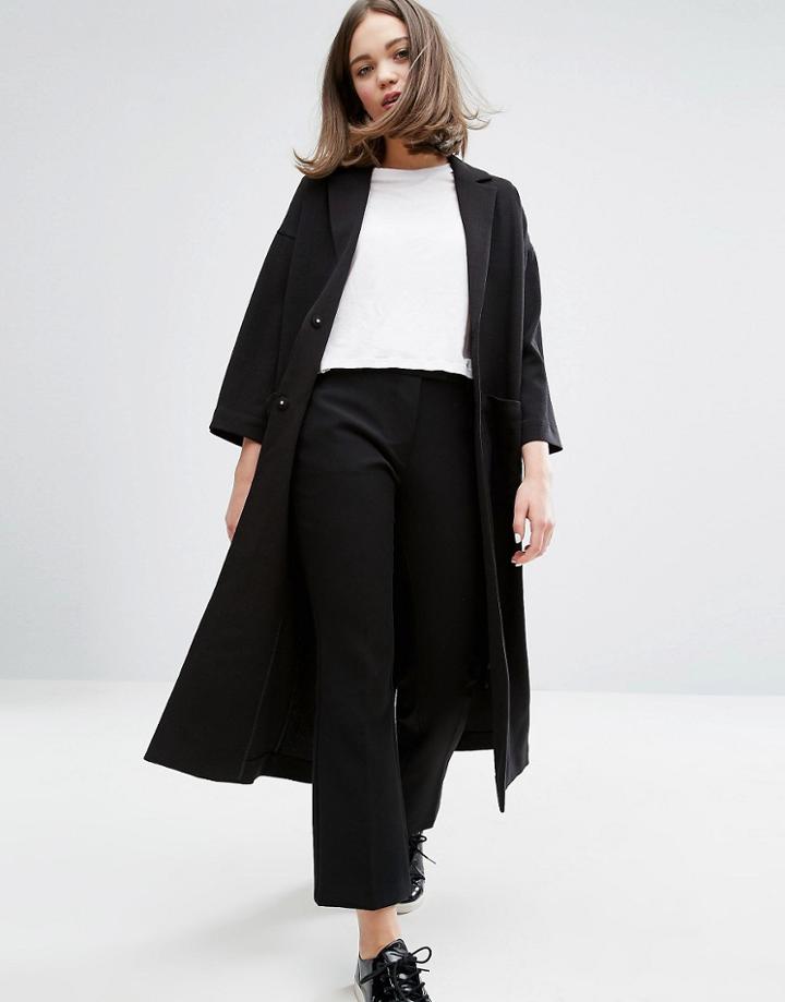 Monki Half Sleeve Duster Coat - Black
