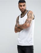 Asos Skater Tank With Contrast Neck And Hem - Black