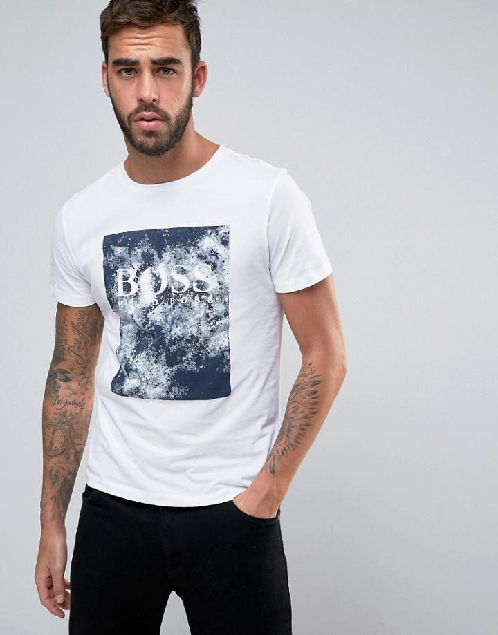 Boss Orange By Hugo Boss Logo Print T-shirt Marl Regular Fit - White