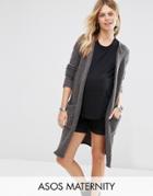 Asos Maternity Cardigan In Boucle - Gray