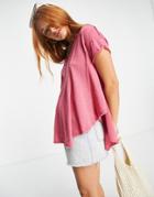 Free People Sammie Oversized T-shirt In Washed Red