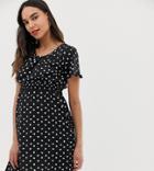 New Look Maternity Dress With Elasticated Waist In Black Pattern