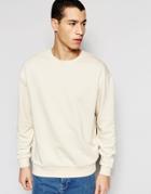 Asos Oversized Sweatshirt In Beige - Whitecap Gray
