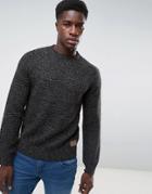 Threadbare Chunky Stitch Knit Sweater - Black