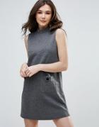 Vero Moda High Neck A-line Dress - Gray