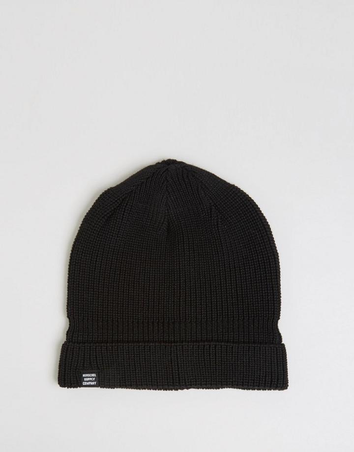 Herschel Supply Co Buoy Fisherman Beanie In Black - Black