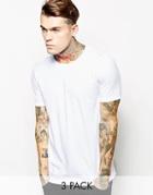 Asos T-shirt With Crew Neck 3 Pack Save 17% - White