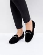 Bershka Contrast Chain Detail Loafer - Black