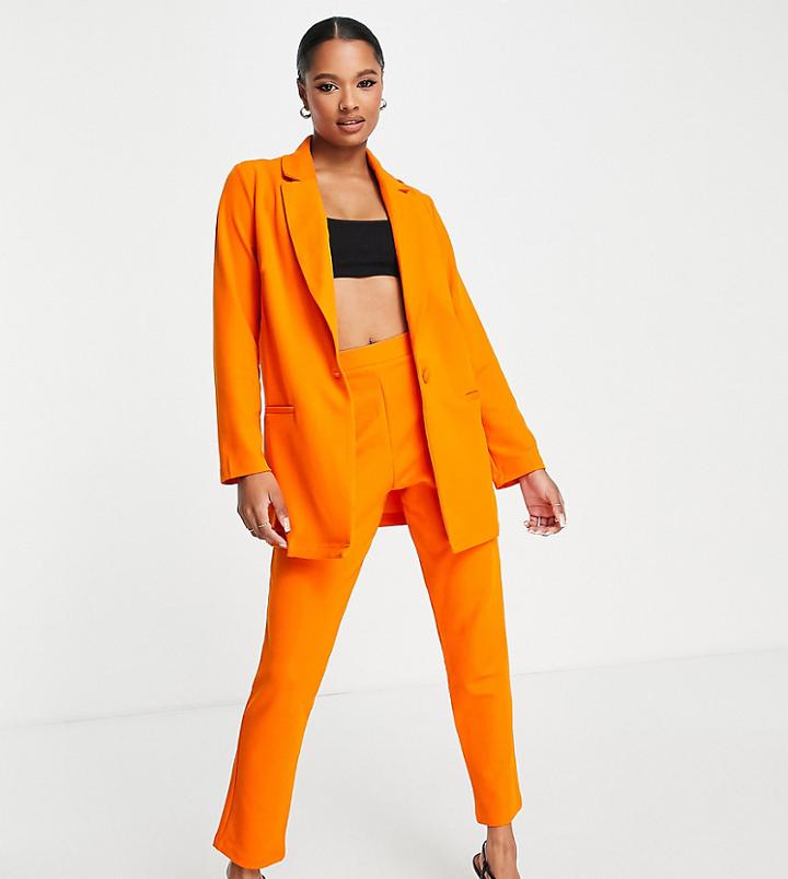 Asos Design Petite Jersey Slouch Suit Blazer In Orange-no Color