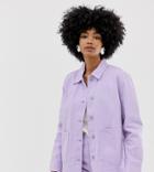 Weekday Worker Denim Jacket In Lilac-purple