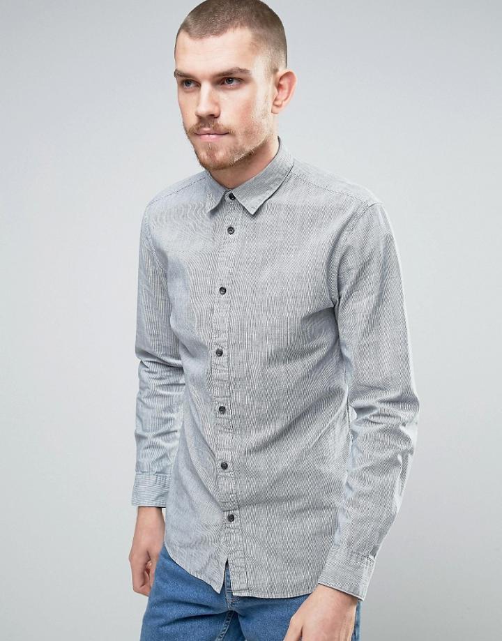 Selected Homme Shirt In Slim Fit Check Cotton - White