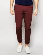 Jack & Jones Slim Fit Chinos With Stretch - Burgundy