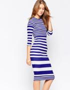 Club L Crepe Midi Dress In Graduated Stripe