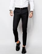 Heart & Dagger Suit Pants In Birdseye Fabric In Skinny Fit - Navy