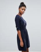 Vila Gathered Waist Dress - Navy