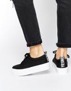 Asos Dacre Lace Up Flatform Sneakers - Black