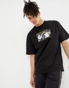 Sweet Sktbs 90s Loose T-shirt With Kiss Print In Black - Black