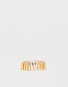Asos Design Ring In Cut Out Minimal Design In Gold Tone - Gold