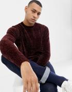 Threadbare Chenille Knitted Sweater - Red