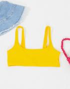 Weekday Desert Scoop Neck Bikini Top In Orange