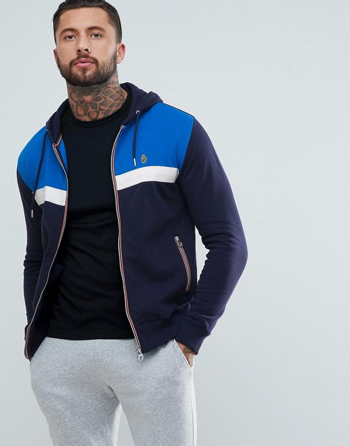 Luke Sport Johnson Full Zip Hoodie In Navy/blue - Navy
