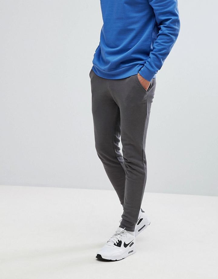 Asos Super Skinny Jogger In Gray - Red