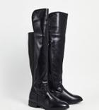 Simply Be Extra Wide Fit Felicia Flat Knee Boots In Black