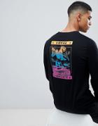 Asos Design Long Sleeve T-shirt With Gradient Back Print - Black