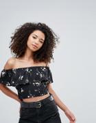Goldie Frilly Off Shoulder Floral Top - Multi