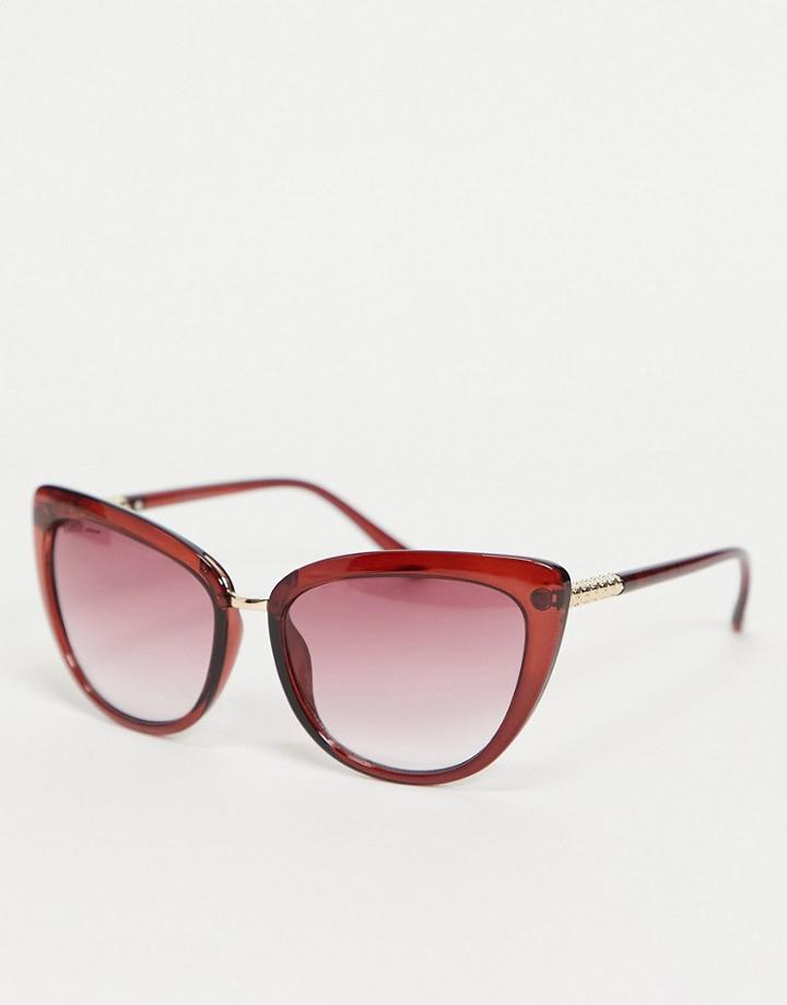 Lipsy Cat Eye Sunglasses With Red Frame