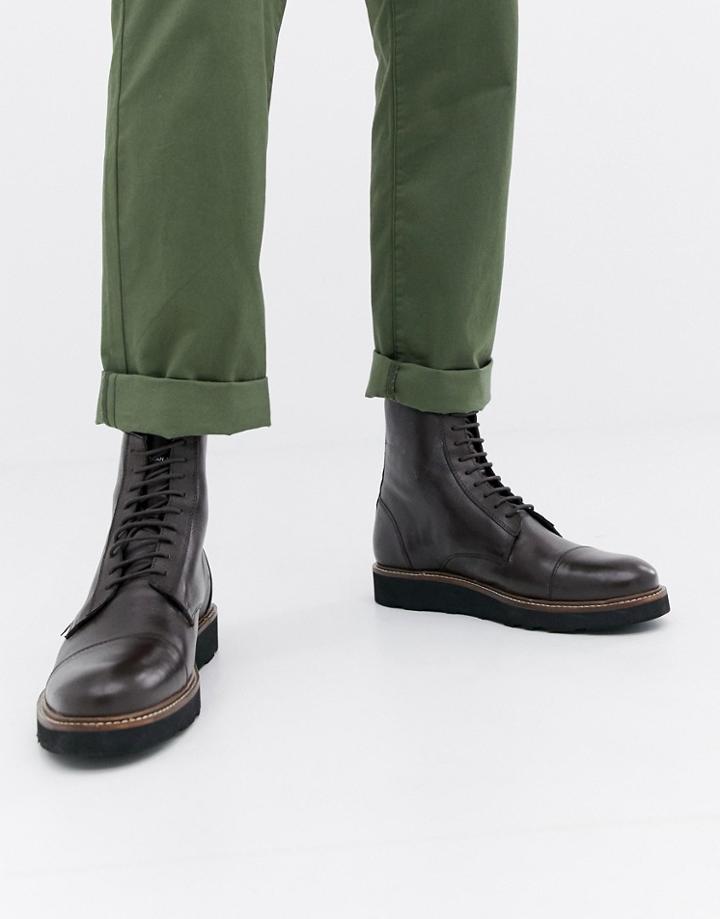 Farah Jeans Chunky Lace Up Boot-brown