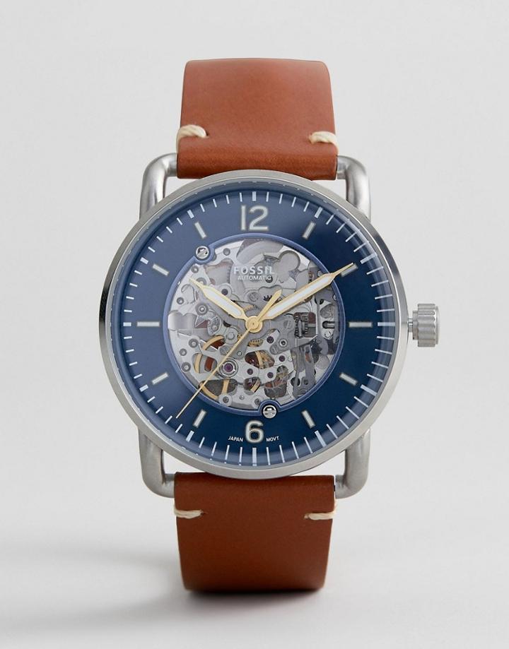 Fossil Me3159 Commutor Automatic Leather Watch 42mm - Tan
