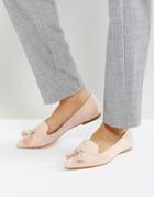 Asos Lox Pointed Loafer Ballet Flats - Beige