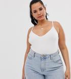 Asos Design Curve Ultimate Cami With V-neck In White - White