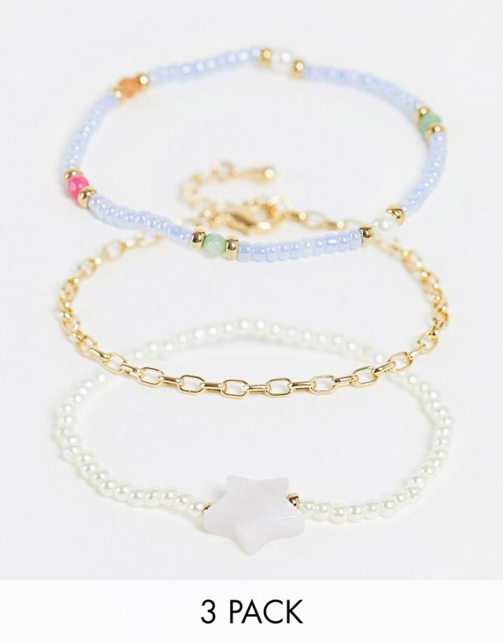 Designb London Multipack Beaded Bracelets With Star Charm