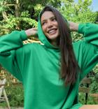 Asos Design Tall Mini Sweatshirt Hoodie Dress In Bright Green
