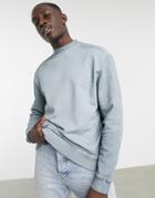 Asos Design Oversized Sweatshirt Set With Seam Details In Dark Gray Oil Wash-grey