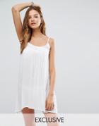 Akasa Pom Pom Trim Beach Dress - White