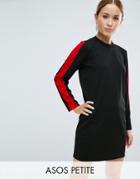 Asos Petite Sporty Shift Dress With Open Back - Black
