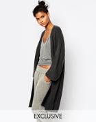 Micha Lounge Kimono Sleeve Ribbed Cardigan - Dark Slate