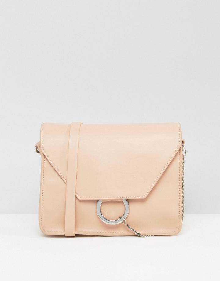 Pull & Bear Circle Detail Cross Body Bag - Beige