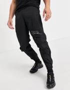 Topman Signature Relaxed Cargo With Stitch Detail In Black