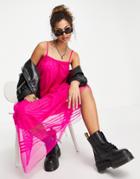 Asos Design Maxi Cami Dress In Bright Pink