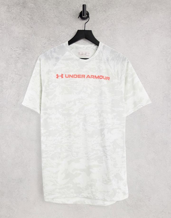 Under Armour Training Tech Chest Logo T-shirt In White Camo