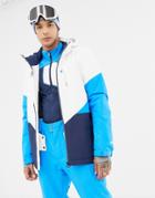 Protest Coffee Snow Jacket In White/blue - White