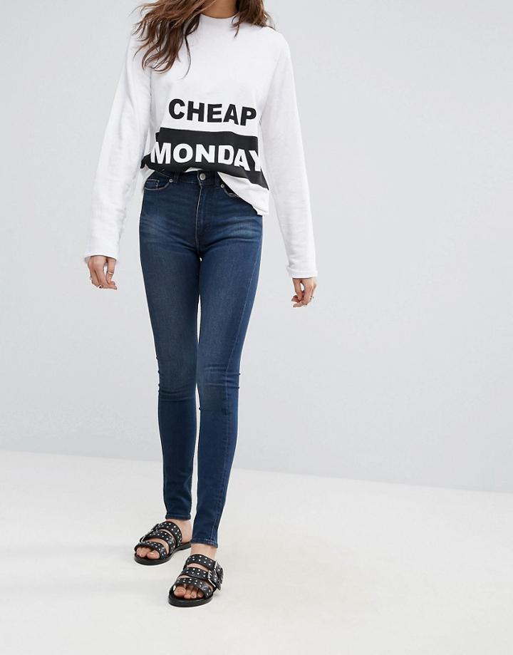 Cheap Monday High Snap Skinny Jeans - Blue