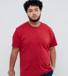 Asos Design Plus Relaxed Fit T-shirt With Crew Neck In Red