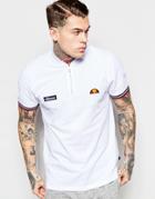 Ellesse T-shirt With Zip Neckline - White