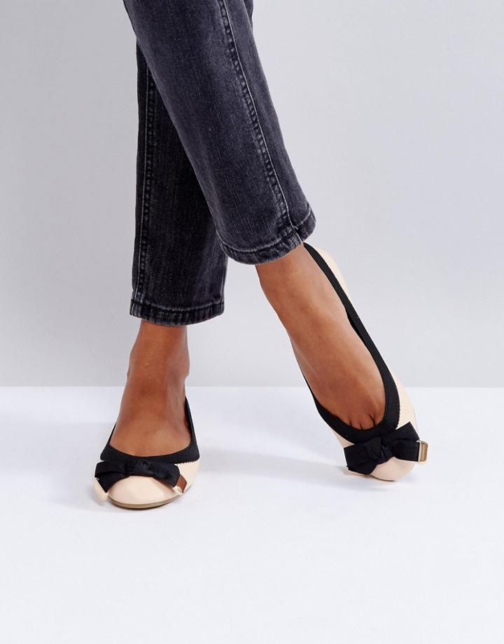 Park Lane Bow Flat Ballerina - Beige