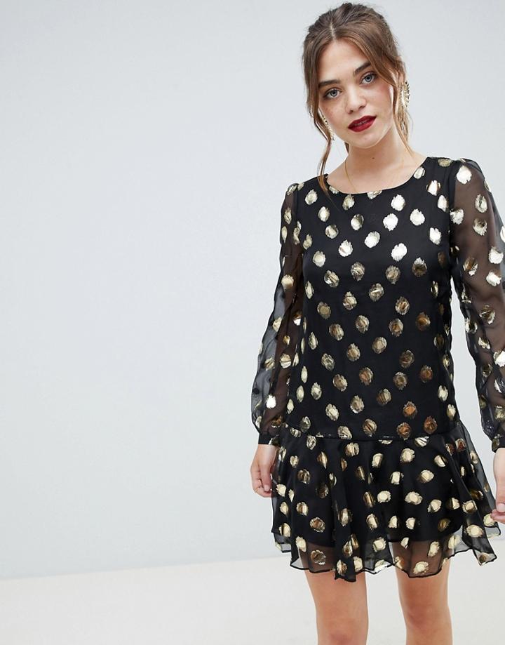 Glamorous Metallic Polka Dot Dress